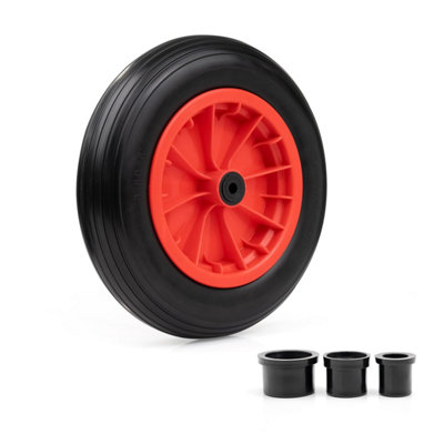  - Crystals 14 Wheelbarrow Wheel Puncture Proof 3.50-4.00 / 8 Heavy Duty Solid Tyre Replacement For WheelbarrowsGarden Trolley
