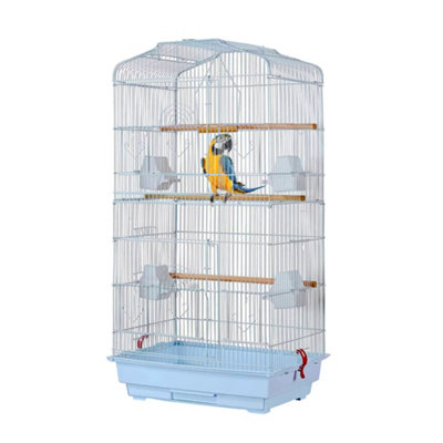 CRYSTALS Large Metal Bird Cage Budgie Canary Parakeet Cockatiel Finch Lovebird Tall Cages, White