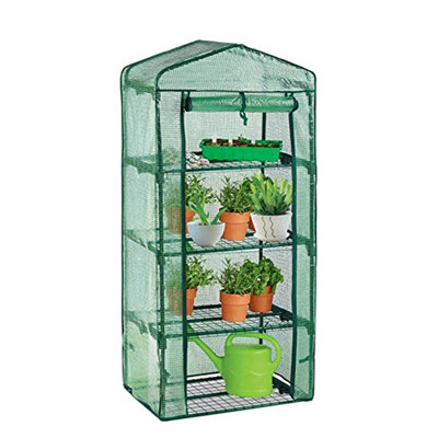 Crystals 4 Tier Mini Greenhouse Outdoor Garden Plants Grow Green House With Pvc Cover from B&Q