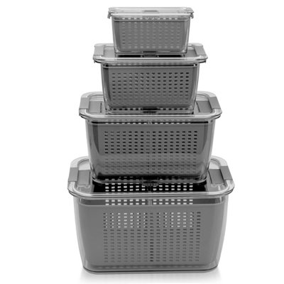Crystals Fridge Organiser Multipurpose Refrigerator Storage Box Fruit Vegetable OrganiserGreyy from B&Q