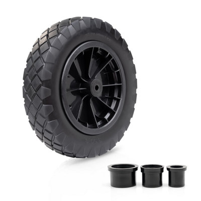 B&Q -  Pu Black 14" Replacement Puncture Proof Wheelbarrow Wheel 3.50-4.00/8 Uk