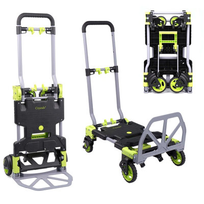 Crystals 2-In-1 Hand Sack Truck Trolley, Folding Platform Cart Dolly, 120Kg Load Capacity