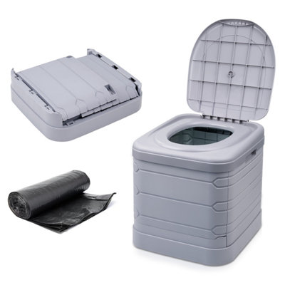 B&Q -  24L Portable Folding Camping Toilet Compact Potty Loo Caravan Picnic Fishing
