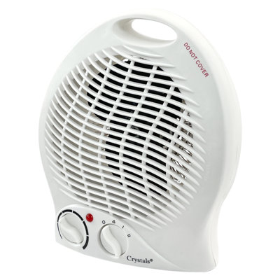 Crystals 2Kw Portable Fan Heater  Silent 2000W ElectricHot & Cold AirUpright Design (White) from B&Q