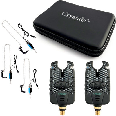 Crystals Carp Fishing Bite Alarm & Illuminated Swinger Set Blue Led With Case from B&Q