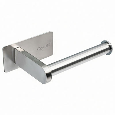 B&Q -  Stainless Steel Toilet Roll Holder Strong Self Adhesive Wall Mount