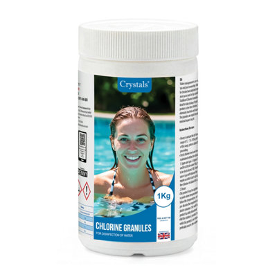 Crystals 1Kg Chlorine Granules Pool & Hot Tub Rapid Disinfecting Cleaner from B&Q