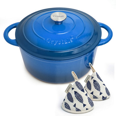 B&Q -  6.6L Enameled Cast Iron Dutch Oven Stew Pot Stockpot With Lid