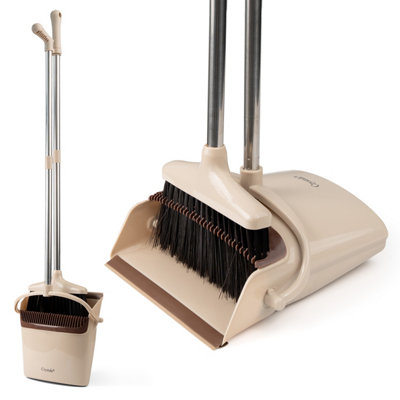 B&Q -  Broom And Dustpan Set Long Handle Indoor Rotating Dust Pan