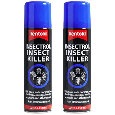 Rentokil Insectrol Insect Killer Spray For Crawling Insects (Fleas Ants Cockroaches Earwigs Bedbugs) 300Ml X 2 from B&Q