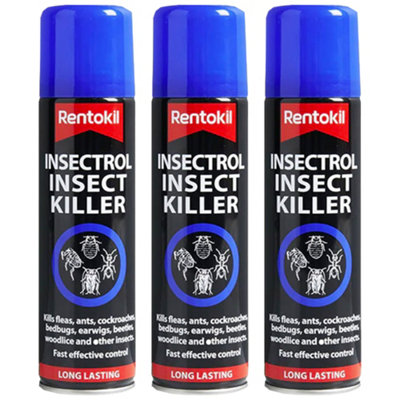 Rentokil Insectrol Insect Killer Spray For Crawling Insects (Fleas Ants Cockroaches Earwigs Bedbugs) 300Ml X 3 from B&Q