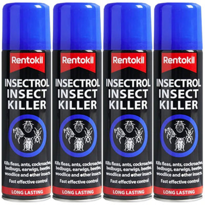 Rentokil Insectrol Insect Killer Spray For Crawling Insects (Fleas Ants Cockroaches Earwigs Bedbugs) 300Ml X 4 from B&Q