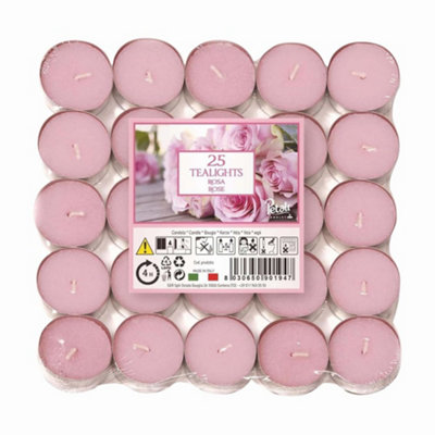 Price's Candles Prices Candles Petali Rose Tealights 25 X 1 from B&Q