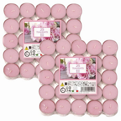 Price's Candles Prices Candles Petali Rose Tealights 25 X 2 from B&Q