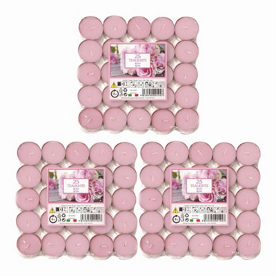 Price's Candles Prices Candles Petali Rose Tealights 25 X 3 from B&Q
