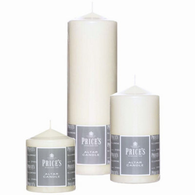 Price's Candles Prices Candles Altar Candle Bundle (1 Each 250 X 80mm150 X 80mm & 100 X 80mm) 3 Pack from B&Q