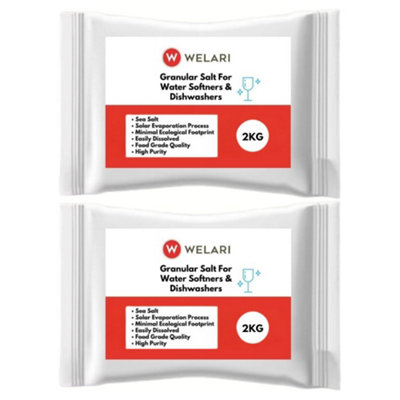 Welari Granular Salt For Water Softner & Dishwashers 2Kg X 2 from B&Q