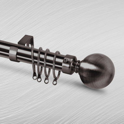 Bedlooms Metal Curtain Pole 28mm- Plain Ball Finials With Extendable Strong & Durable Rod Chrome 160-300 Cm,63''-118'' from B&Q
