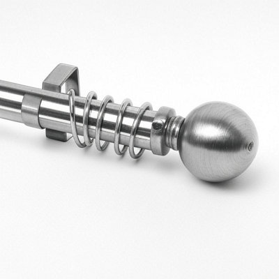 Bedlooms Metal Curtain Pole 28mm- Plain Ball Finials With Extendable Strong & Durable Rod Chrome 160-300 Cm,63''-118'' from B&Q