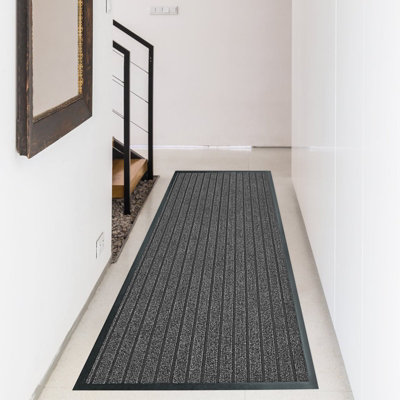 Bedlooms Pvc Rubber Mat Grey 80X150CmDirt Trapper Indoor Outdoor Non Slip Larger Runner from B&Q