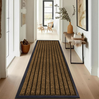 Bedlooms Brown Rubber Runner Mat 80X300Cm Anti-Slip Dirt Trapper Extra Long Hallway & Commercial Mat from B&Q