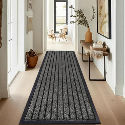 Bedlooms Pvc Rubber Mat Grey 80X300CmDirt Trapper Indoor Outdoor Non Slip Extra Large Hallway Runner from B&Q