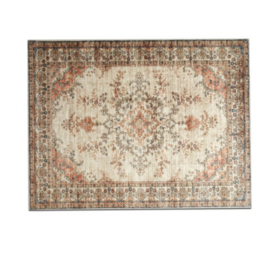 Bedlooms Timeless Cashmere Rug 40X60CmVintage Floral MedallionAnti-SlipStain ResistantSoft Door & Kitchen Mat from B&Q