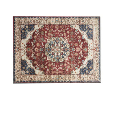 Bedlooms Whisper Cashmere Rug 40X60CmRed Floral PatternNon-SlipStain ResistantThick Soft Doormat from B&Q
