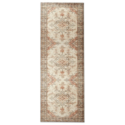 Bedlooms Timeless Cashmere Rug 60X220CmVintage Floral MedallionAnti-SlipStain ResistantSoft Long Hallway Runner from B&Q