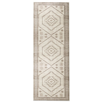 Bedlooms Radiant Cashmere Rug 80X150CmGeometric RugAnti SlipStain ResistantCorridor & Hallway Runner from B&Q