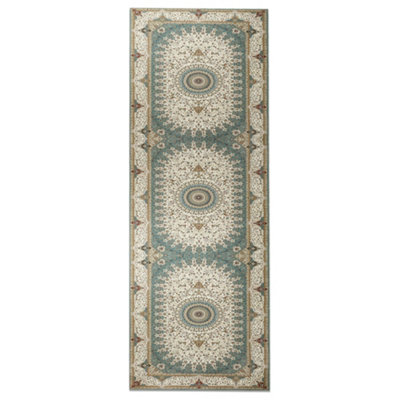 Bedlooms Willow Cashmere Rug 80X150CmMedallion Floral PatternNon SlipStain ResistantHallway & Corridor Runner from B&Q