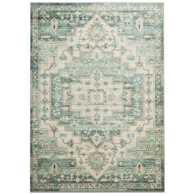 Bedlooms Ember Cashmere Rug 240X320CmTribal Geometric MedallionAnti SlipStain ResistantLarge Living Area Rug from B&Q