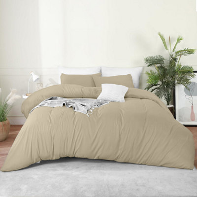 Bedlooms Cream Cotton Duvet Cover SetBreathable & Anti-Allergic Bedding PackDouble 200X200Cm from B&Q