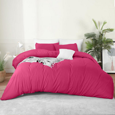 Bedlooms Pink Cotton Duvet Cover SetBreathable & Anti-Allergic Bedding PackSingle 135X200Cm from B&Q