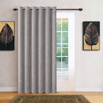 Bedlooms Mocha Linen Curtain 100% Blackout Thermal Insulated Eyelet Single Curtain Panel 66 X 84 Inches With Tie Back from B&Q