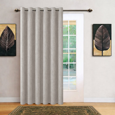 Bedlooms Beige Linen Curtain 100% Blackout Thermal Insulated Eyelet Single Curtain Panel 66 X 84 Inches With Tie Back from B&Q