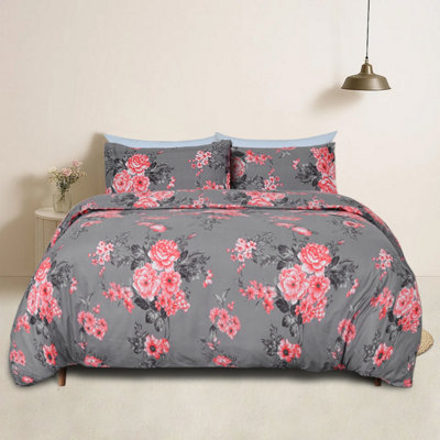 Bedlooms Floral Printed Duvet Cover SetReversible & Hypoallergenic Bedding PackSingle 135X200Cm from B&Q
