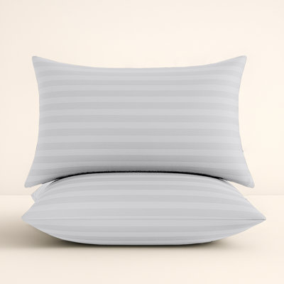Bedlooms White Satin Stripe Pillowcase PairSoft Touch Striped Pillow Covers Skin Friendly Pillowcase Bedding Set 50X75 Cm from B&Q
