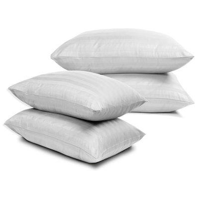 Bedlooms White Satin Stripe Pillowcase 2 PairSoft Touch Striped Pillow Covers Skin Friendly Pillowcase Bedding Set 50X75 Cm from B&Q