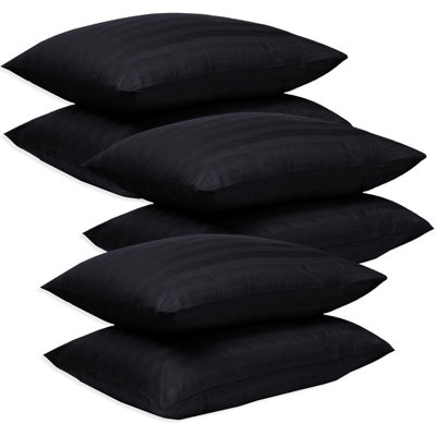 Bedlooms Black Satin Stripe Pillowcase 3 PairSoft Touch Striped Pillow Covers Skin Friendly Pillowcase Bedding Set 50X75 Cm from B&Q