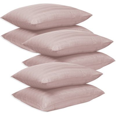 Bedlooms Peach Satin Stripe Pillowcase 3 PairSoft Touch Striped Pillow Covers Skin Friendly Pillowcase Bedding Set 50X75 Cm from B&Q