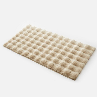 Bedlooms Beige Bubble Shaggy Rug 60X110CmFluffy Thick Pile Area RugNon-Slip Backing Hallways Living Room Runner Rug from B&Q