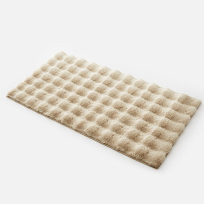 Bedlooms Beige Bubble Shaggy Rug 80X150CmFluffy Thick Pile Area RugNon-Slip Backing Hallways Living Room Runner Rug from B&Q