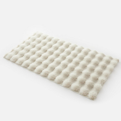 Bedlooms Cream Bubble Shaggy Rug 80X150CmFluffy Thick Pile Area RugNon-Slip Backing Hallways Living Room Runner Rug from B&Q