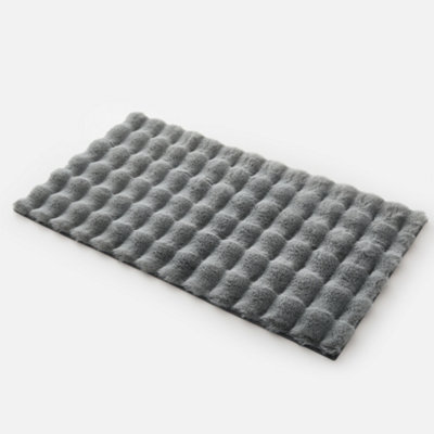 Bedlooms Grey Bubble Shaggy Rug 80X150CmFluffy Thick Pile Area RugNon-Slip Backing Hallways Living Room Runner Rug from B&Q