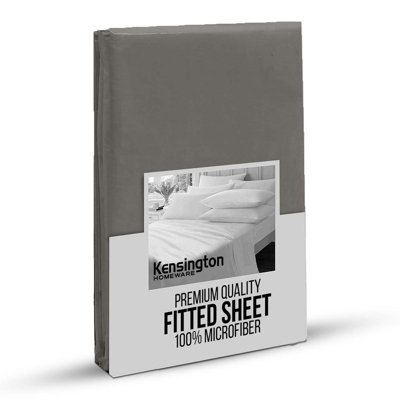 Bedlooms Super King Fitted Sheet 25Cm Extra Deep-Soft Microfiber Deep Pocket Elasticated Bed Fitted Sheets Grey180X200Cm