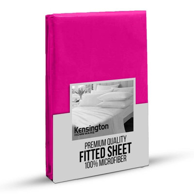 Bedlooms Super King Fitted Sheet 25Cm Extra Deep-Soft Microfiber Deep Pocket Elasticated Bed Fitted Sheets Pink180X200Cm