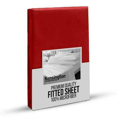 Bedlooms Super King Fitted Sheet 25Cm Extra Deep-Soft Microfiber Deep Pocket Elasticated Bed Fitted Sheets Red180X200Cm