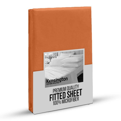 Bedlooms Double Fitted Sheet 25Cm Extra DeepSoft Microfiber Deep Pocket Elasticated Bed Fitted Sheets Rust137X190 Cm