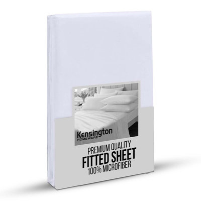 Bedlooms Super King Fitted Sheet 25Cm Extra Deep-Soft Microfiber Deep Pocket Elasticated Bed Fitted Sheets White180X200Cm